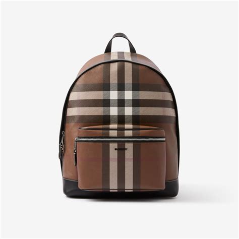 burberry backpack刻字|Check Backpack in Dark birch brown .